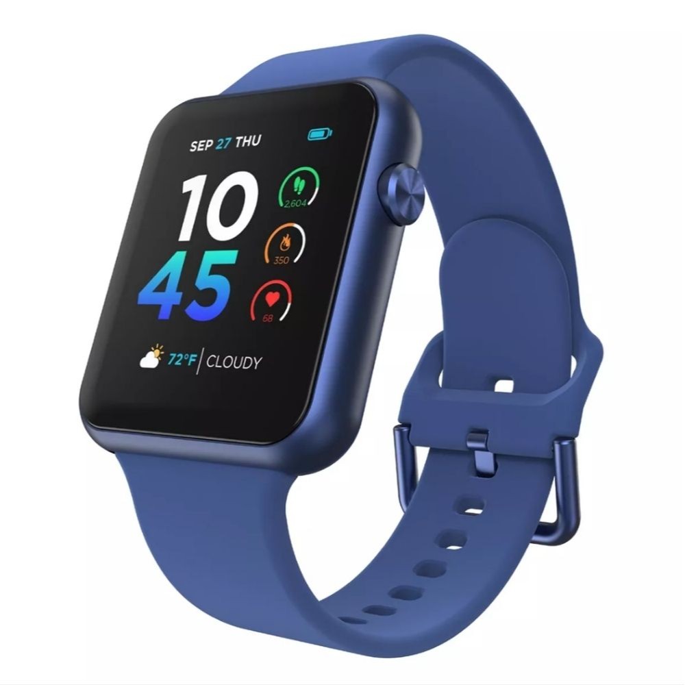 Itouch Air 4 Unisex Blue Silicone Strap Smartwatch 41 Mm Fully Charged